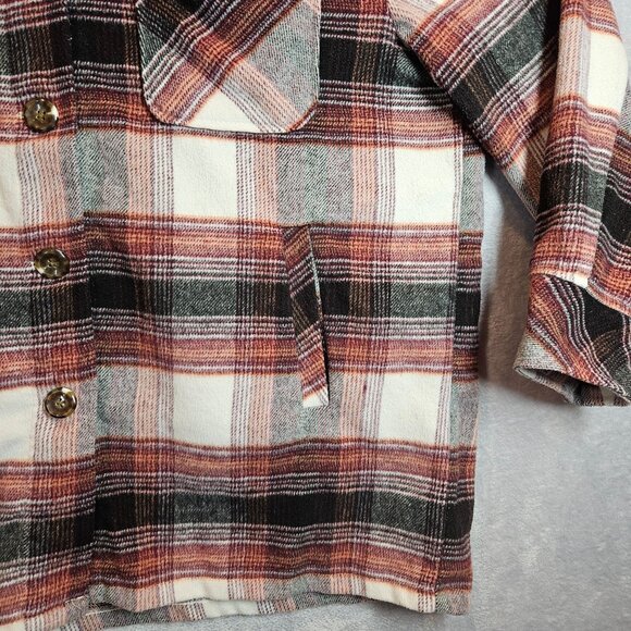 Kensie Women 1x Plaid Flannel lined Jacket Pockets Work gorpcore outdoor shacket - Picture 2 of 15